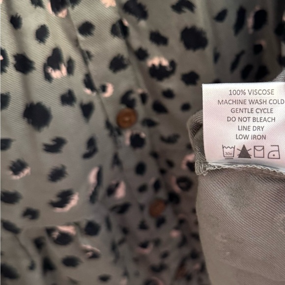 Mud Pie Maybell Flounce Leopard Mini Dress Size Small Tiered Balloon Sleeve Boho - Picture 4 of 8